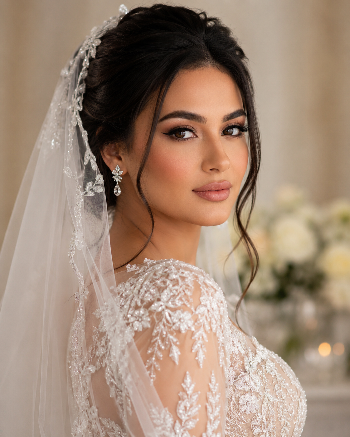 Bride wearing luminous soft-glam makeup by Nishaat Osman